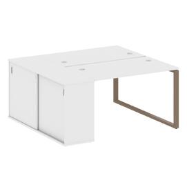 Офисная мебель Metal system Р. ст. с шкафом-купе на О-образном м/к БО.РС-СШК-1.2 Т Белый/Мокко 1610х1475х750