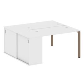 Офисная мебель Metal system Р. ст. с шкафом-купе на П-образном м/к БП.РС-СШК-1.2 Т Белый/Мокко 1610х1475х750