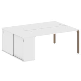 Офисная мебель Metal system Р. ст. с шкафом-купе на П-образном м/к БП.РС-СШК-1.4 Т Белый/Мокко 2010х1475х750