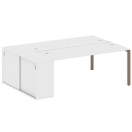 Офисная мебель Metal system Р. ст. с шкафом-купе на П-образном м/к БП.РС-СШК-1.5 Т Белый/Мокко 2210х1475х750