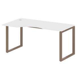 Офисная мебель Metal system Стол криволинейный левый на О-образном м/к БО.СА-1 (L) Белый/Мокко 1600х900х750