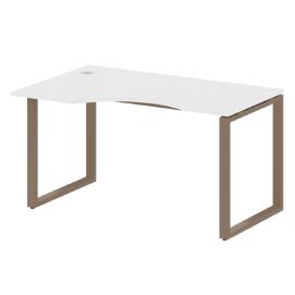 Офисная мебель Metal system Стол криволинейный левый на О-образном м/к БО.СА-2 (L) Белый/Мокко 1400х900х750