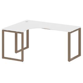 Офисная мебель Metal system Стол криволинейный левый на О-образном м/к БО.СА-4 (L) Белый/Мокко 1600х1200х750
