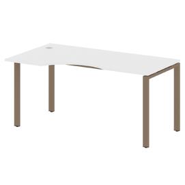 Офисная мебель Metal system Стол криволинейный левый на П-образном м/к БП.СА-1 (L) Белый/Мокко 1600х900х750
