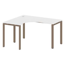 Офисная мебель Metal system Стол криволинейный левый на П-образном м/к БП.СА-3 (L) Белый/Мокко 1400х1200х750