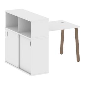 Офисная мебель Metal system Стол письменный с шкафом-купе на А-образном м/к БА.РС-СШК-3.1 Т Белый/Мокко 1410х1120х1098
