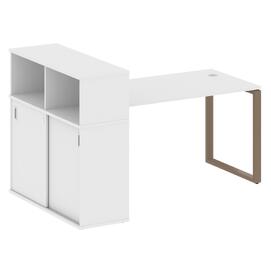 Офисная мебель Metal system Стол письменный с шкафом-купе на О-образном м/к БО.РС-СШК-3.3 Т Белый/Мокко 1810х1120х1098