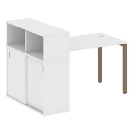 Офисная мебель Metal system Стол письменный с шкафом-купе на П-образном м/к БП.РС-СШК-3.2 Т Белый/Мокко 1610х1120х1098