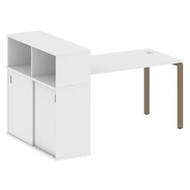 Офисная мебель Metal system Стол письменный с шкафом-купе на П-образном м/к БП.РС-СШК-3.3 Т Белый/Мокко 1810х1120х1098