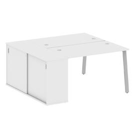 Офисная мебель Metal system Р. ст. с шкафом-купе на А-образном м/к БА.РС-СШК-1.2 Т Белый/Серый 1610х1475х750