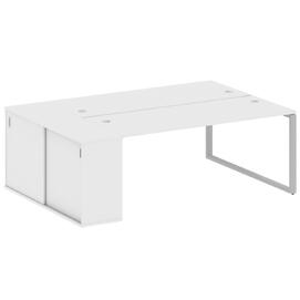 Офисная мебель Metal system Р. ст. с шкафом-купе на О-образном м/к БО.РС-СШК-1.5 Т Белый/Серый 2210х1475х750