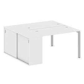 Офисная мебель Metal system Р. ст. с шкафом-купе на П-образном м/к БП.РС-СШК-1.2 Т Белый/Серый 1610х1475х750