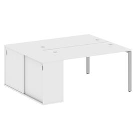 Офисная мебель Metal system Р. ст. с шкафом-купе на П-образном м/к БП.РС-СШК-1.3 Т Белый/Серый 1810х1475х750