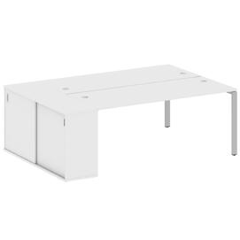 Офисная мебель Metal system Р. ст. с шкафом-купе на П-образном м/к БП.РС-СШК-1.5 Т Белый/Серый 2210х1475х750