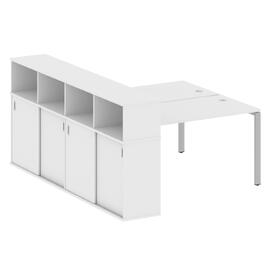 Офисная мебель Metal system Р. ст. с шкафом-купе на П-образном м/к БП.РС-СШК-4.3 Т Белый/Серый 1810х2332х1098