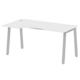 Офисная мебель Metal system Стол криволинейный левый на А-образном м/к БА.СА-1 (L) Белый/Серый 1600х900х750