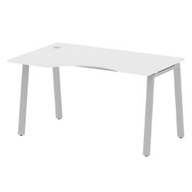 Офисная мебель Metal system Стол криволинейный левый на А-образном м/к БА.СА-2 (L) Белый/Серый 1400х900х750