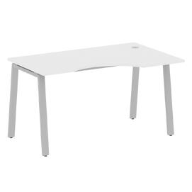 Офисная мебель Metal system Стол криволинейный правый на А-образном м/к БА.СА-2 (R) Белый/Серый 1400х900х750