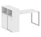 Офисная мебель Metal system Стол письменный с шкафом-купе на О-образном м/к БО.РС-СШК-3.3 Т Белый/Серый 1810х1120х1098