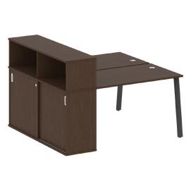Офисная мебель Metal system Р. ст. с шкафом-купе на А-образном м/к БА.РС-СШК-2.2 Т Венге Цаво/Антрацит 1610х1475х1098