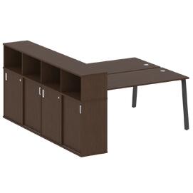 Офисная мебель Metal system Р. ст. с шкафом-купе на А-образном м/к БА.РС-СШК-4.4 Т Венге Цаво/Антрацит 2010х2332х1098