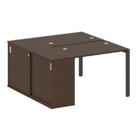 Офисная мебель Metal system Р. ст. с шкафом-купе на П-образном м/к БП.РС-СШК-1.1 Т Венге Цаво/Антрацит 1410х1475х750