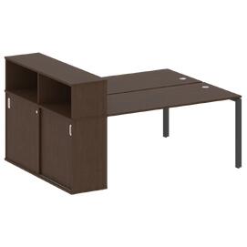 Офисная мебель Metal system Р. ст. с шкафом-купе на П-образном м/к БП.РС-СШК-2.4 Т Венге Цаво/Антрацит 2010х1475х1098