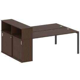 Офисная мебель Metal system Р. ст. с шкафом-купе на П-образном м/к БП.РС-СШК-2.5 Т Венге Цаво/Антрацит 2210х1475х1098