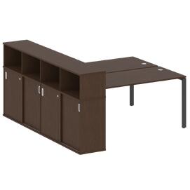 Офисная мебель Metal system Р. ст. с шкафом-купе на П-образном м/к БП.РС-СШК-4.4 Т Венге Цаво/Антрацит 2010х2332х1098