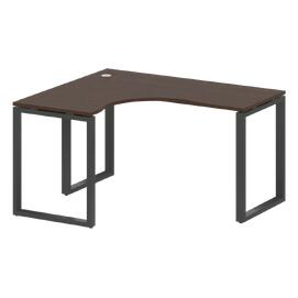 Офисная мебель Metal system Стол криволинейный левый на О-образном м/к БО.СА-3 (L) Венге Цаво/Антрацит 1400х1200х750