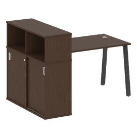 Офисная мебель Metal system Стол письменный с шкафом-купе на А-образном м/к БА.РС-СШК-3.2 Т Венге Цаво/Антрацит 1610х1120х1098