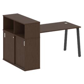 Офисная мебель Metal system Стол письменный с шкафом-купе на А-образном м/к БА.РС-СШК-3.3 Т Венге Цаво/Антрацит 1810х1120х1098