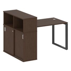 Офисная мебель Metal system Стол письменный с шкафом-купе на О-образном м/к БО.РС-СШК-3.2 Т Венге Цаво/Антрацит 1610х1120х1098