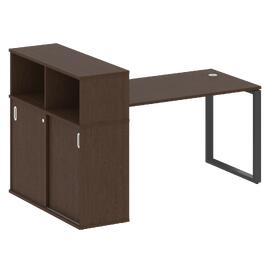 Офисная мебель Metal system Стол письменный с шкафом-купе на О-образном м/к БО.РС-СШК-3.3 Т Венге Цаво/Антрацит 1810х1120х1098