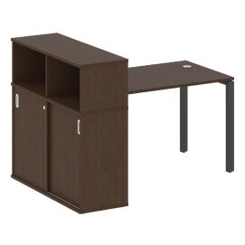 Офисная мебель Metal system Стол письменный с шкафом-купе на П-образном м/к БП.РС-СШК-3.2 Т Венге Цаво/Антрацит 1610х1120х1098
