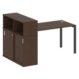 Офисная мебель Metal system Стол письменный с шкафом-купе на П-образном м/к БП.РС-СШК-3.3 Т Венге Цаво/Антрацит 1810х1120х1098