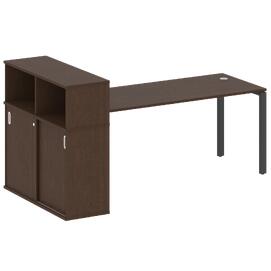 Офисная мебель Metal system Стол письменный с шкафом-купе на П-образном м/к БП.РС-СШК-3.5 Т Венге Цаво/Антрацит 2210х1120х1098