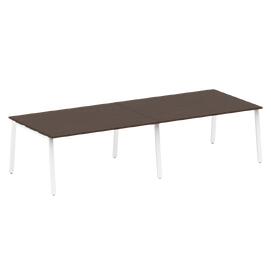 Офисная мебель Metal system Перег. стол (2 столешницы) на А-образном м/к БА.ПРГ-2.4 Венге Цаво/Белый 3200х1235х750