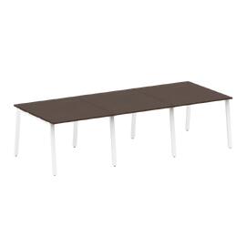 Офисная мебель Metal system Перег. стол (3 столешницы) на А-образном м/к БА.ПРГ-3.1 Венге Цаво/Белый 3000х1235х750