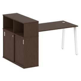 Офисная мебель Metal system Стол письменный с шкафом-купе на А-образном м/к БА.РС-СШК-3.3 Т Венге Цаво/Белый 1810х1120х1098