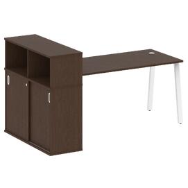 Офисная мебель Metal system Стол письменный с шкафом-купе на А-образном м/к БА.РС-СШК-3.4 Т Венге Цаво/Белый 2010х1120х1098