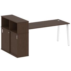 Офисная мебель Metal system Стол письменный с шкафом-купе на А-образном м/к БА.РС-СШК-3.5 Т Венге Цаво/Белый 2210х1120х1098