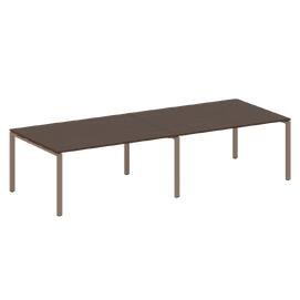 Офисная мебель Metal system Перег. стол (2 столешницы) на П-образном м/к БП.ПРГ-2.4 Венге Цаво/Мокко 3200х1235х750