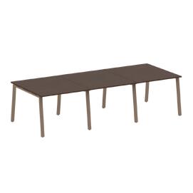 Офисная мебель Metal system Перег. стол (3 столешницы) на А-образном м/к БА.ПРГ-3.1 Венге Цаво/Мокко 3000х1235х750