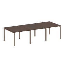 Офисная мебель Metal system Перег. стол (3 столешницы) на П-оразном м/к БП.ПРГ-3.1 Венге Цаво/Мокко 3000х1235х750