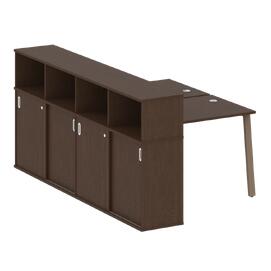 Офисная мебель Metal system Р. ст. с шкафом-купе на А-образном м/к БА.РС-СШК-4.1 Т Венге Цаво/Мокко 1410х2332х1098