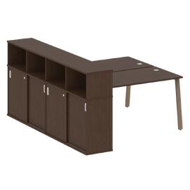 Офисная мебель Metal system Р. ст. с шкафом-купе на А-образном м/к БА.РС-СШК-4.3 Т Венге Цаво/Мокко 1810х2332х1098