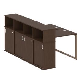 Офисная мебель Metal system Р. ст. с шкафом-купе на О-образном м/к БО.РС-СШК-4.1 Т Венге Цаво/Мокко 1410х2332х1098
