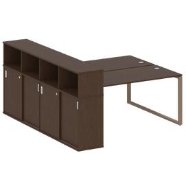 Офисная мебель Metal system Р. ст. с шкафом-купе на О-образном м/к БО.РС-СШК-4.4 Т Венге Цаво/Мокко 2010х2332х1098