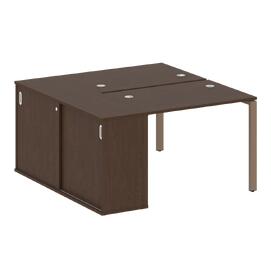 Офисная мебель Metal system Р. ст. с шкафом-купе на П-образном м/к БП.РС-СШК-1.1 Т Венге Цаво/Мокко 1410х1475х750